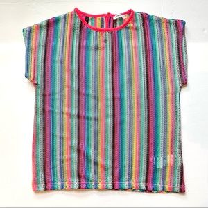 Girls Mesh Crochet Summer Top Size Small - NWOT